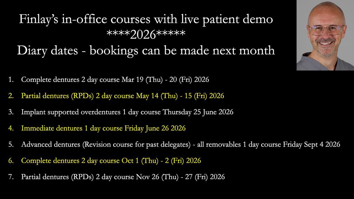 Newsletter 80 - Gordon’s dentures: the one case in 1,000 where my technique failed