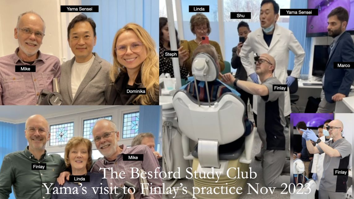 Amazing visit of Yama (Yamazaki Fumiaki, Chairman elect of the Japan Plate Denture Association) to Finlay’s practice for the Besford Study Club UK.
