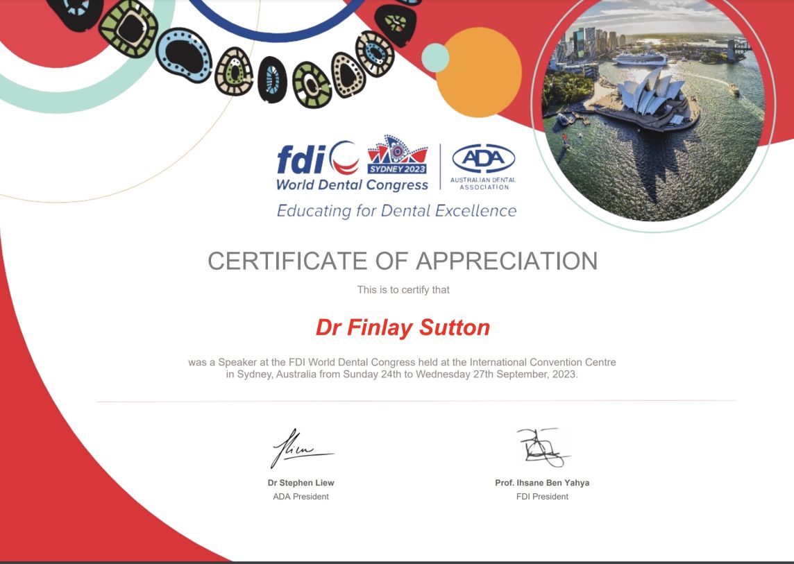 Certificate of Appreciation for Finlay from Australia