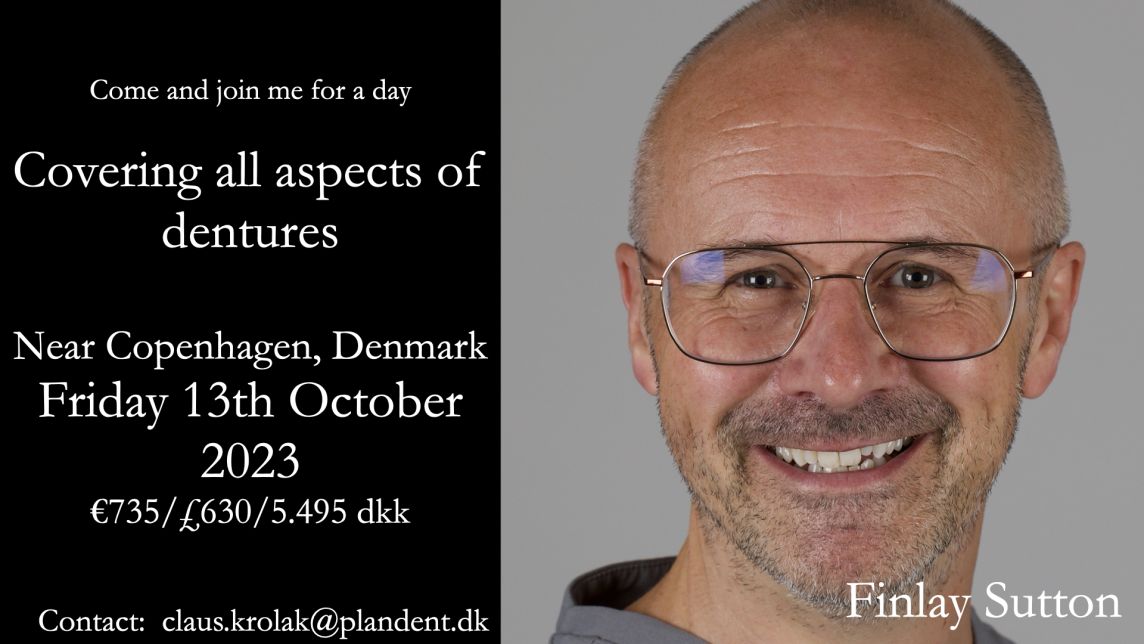 Finlay is in Copenhagen, Denmark, presenting a day on all aspects of dentures
