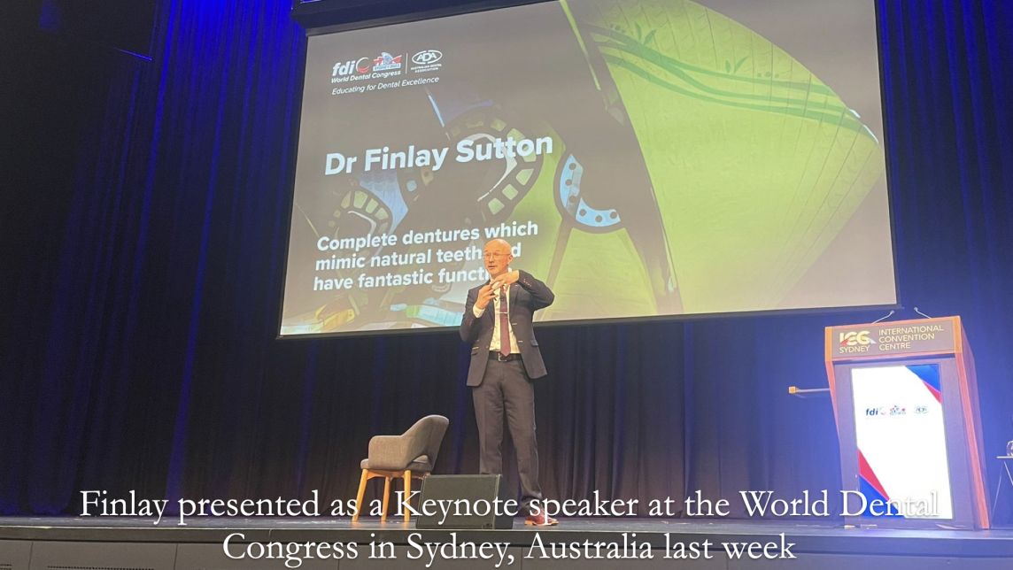 Finlay lectured as Keynote speaker at the World Dental Congress in Australia in September 2023