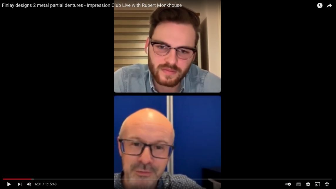 Finlay designs 2 metal partial dentures - Impression Club Live with Rupert Monkhouse