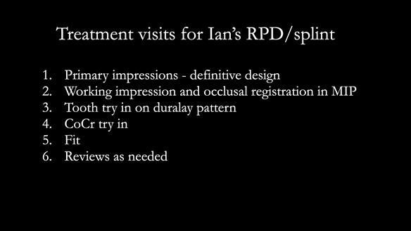 Finlay's Newsletter 64 case study - provision of a Kennedy class 2 metal based Scandinavian RPD for Ian