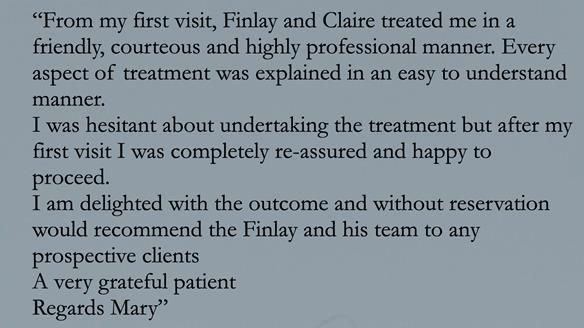 Testimonial - it was worth travelling from Ireland…. One review was required.