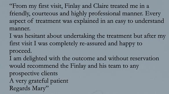 Testimonial - it was worth travelling from Ireland…. One review was required.