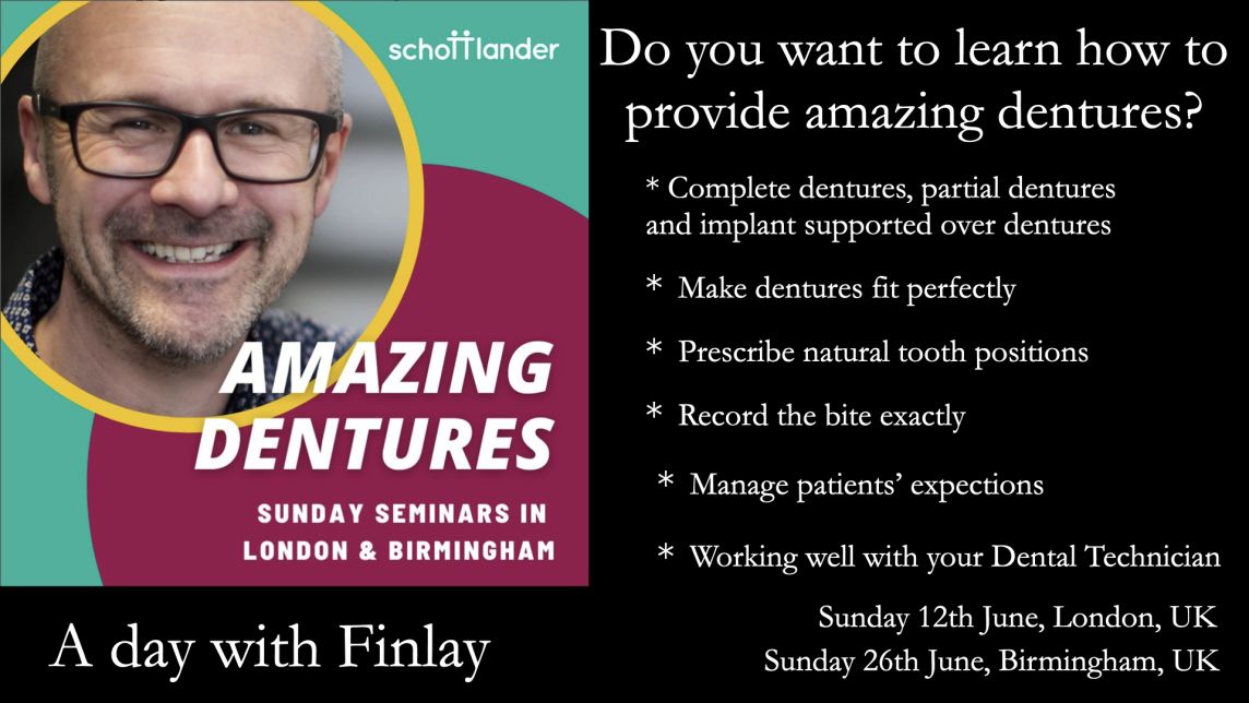 LONDON SUNDAY JUNE 12 AND BIRMINGHAM JUNE 26 A DAY WITH FINLAY SUTTON - AMAZING DENTURES